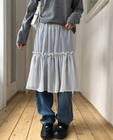 Rinko Dot Frill Chiffon Skirt