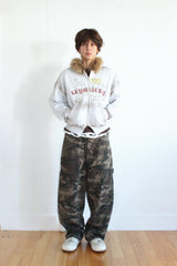 Vintage Spray Fur Angel Hood Zip-up (Lightgray)