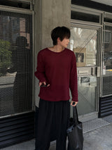 [1+1] LMN Roé Summer Boat Neck Oversized Knit Long Sleeve Tee (4 colors)
