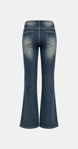 Vintage Washed Bootcut Denim Jeans