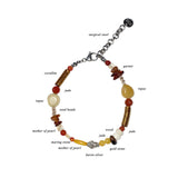 karen silver brown gemstone bracelet 