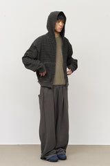 Peter Pigment Striped Zip Hoodie