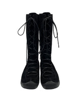 Suede lace-up boxing shoes