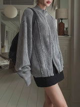 Belleun Line Dyeing Washing Knit Zip Up