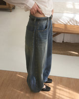 ペッカスタッドバルーンワイドデニムパンツ