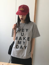 HeyyouレターリングショートスリーブTシャツ