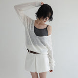 [Hariton] Back Banding Cutting Mini Pants Skirt Belt Set -2color