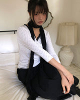 Herang Dot Lace 7-Sleeve T-Shirt
