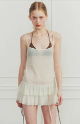 MERMAID MINI DRESS cream