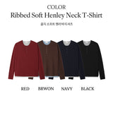 リブソフトヘンリーネックTシャツ