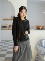 FRILL POCKET T (BLACK)