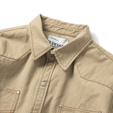 Two Pocket Western Denim Shirt - Khaki Beige