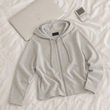 スリムフィット 🤍 ストレッチ アウター レイヤー ラテ ストライプ フーディー ジップアップ (3 colors)