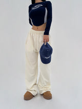 (UNISEX) DOUBLE-LINE STRING WIDE LOOSE-FIT FLEECE TRAINING PANTS - 6 COLOR