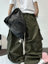MULTI ALL CARGO SEMI WIDE BALLOON LONG PANTS 💚🐝🩶🖤 - 3 COLORS
