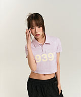 939ロゴカラークロップトップ (PINK/CAMO)
