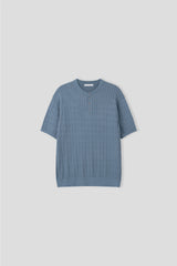 LMN Ron Twisted Cooling Henley Neck Short Sleeve Knitwear (6 colors)