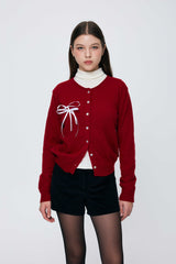 EIRIN WOOL CARDIGAN / RED