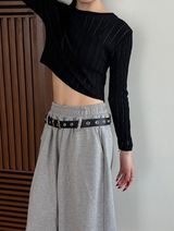 [Unisex] Belted sweat bermuda pants(3color)