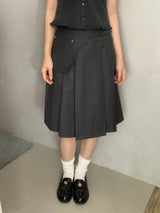 Aveni Pocket Banding Midi Skirt