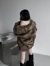 dual shade faux fur jacket (2color)