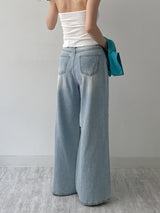 107 Damaged Wide Denim Pants