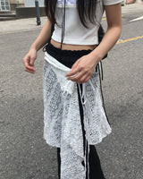 リボンブーツカットパンツ