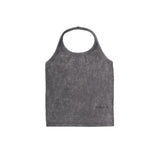 GARMENT DYING HALTER NECK SLEEVLESS (STONE BROWN)