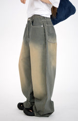 stripe brown washing pants