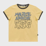Maltese archive line graphic ringer half sleeve T-shirt