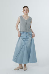 FULL DENIM LONG SKIRT_LIGHT BLUE