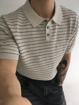 trico collar short sleeve(oatmeal)