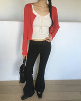Clan Stripe Spandex Bootcut Denim Pants