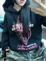 ラビンインファイア フーディーTシャツ🖤🩷2カラー