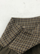 Brown Vintage Check Skirt Pants