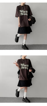 A-Sean Pintuck Slit Flared Skirt
