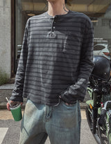 ラブピグメントヘンリーネック長袖Tシャツ