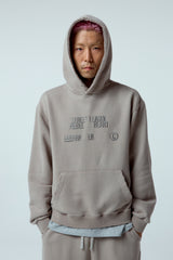 Street league artwork damage washing over-crop fit hoodie (Ash grey)