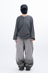Luo Pigment Henley Neck Long Sleeve T-Shirt