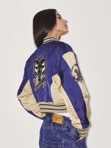 OVIS COLOR BLOCK BOMBER JACKET (NAVY)