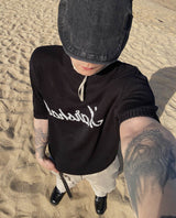 No.0740 M lettering half KNIT (3color)