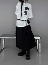 [unisex]フラワープリントオーバーフィット半袖Tシャツ (3color)