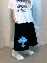 cross sweat bermuda pants