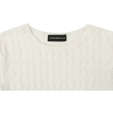 レースフリルロングスリーブTシャツ (アイボリー)