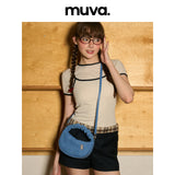 muva. サマー デニムブルー ハンドトート カジュアル ウィメンズ バッグ デイリー バッグ