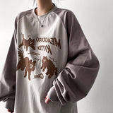 Oat boxy raglan cat sweatshirt