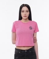 DOUBLE LINE STACK LOGO CROP T-SHIRTS