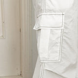Potal stitch color combination nylon two-way cargo long wide jogger pants