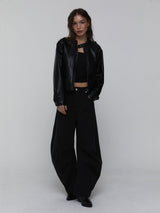 Curved Cotton Pants_Black