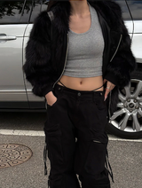 [Unisex] Fur 2way hood zip up(4color)